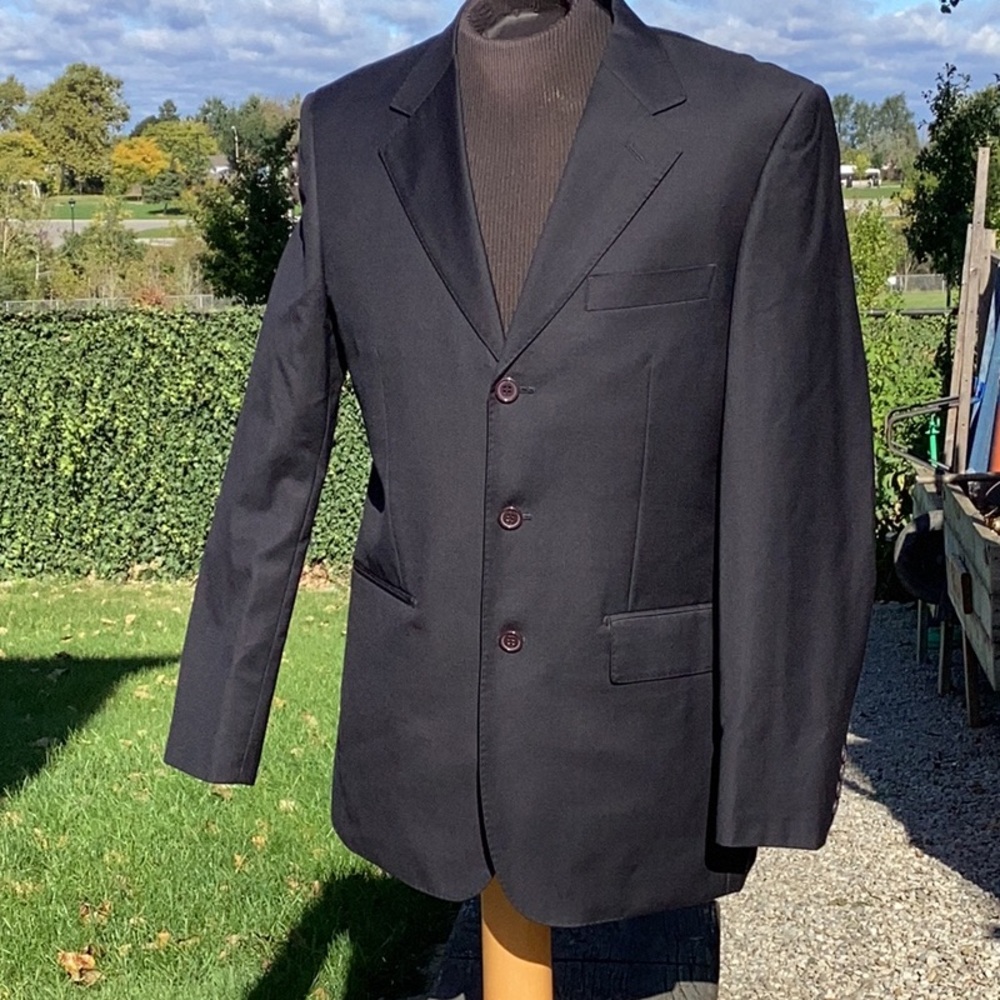 Vintage Brioni Black Wool/Cashmere Jacket made in Italy - sz 48R, US 40R